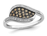1/6 Carat (ctw) Champagne Diamond Fashion Ring in Sterling Silver